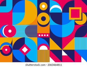 Abstrakter, geometrischer Vektorhintergrund für Ihr Design. Bauhaus style.Vector Illustration.