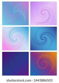 Abstract vector geometric circle design. Modern shapes, in blue and purple colors