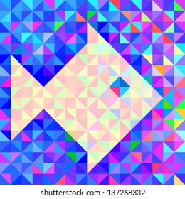 Abstract Vector Geometric Color Background with Stylized Fish