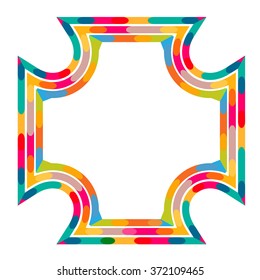 Abstract  vector geometric colorful multi colored frame. Vector EPS 10 illustration.