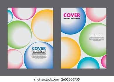 Abstract vector geometric design featuring glowing colorful circles on white background. For cover, poster, annual report, digital artwork, infographic 