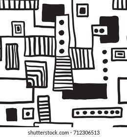 abstract vector geometric doodle seamless pattern. Acid colors. Textile 