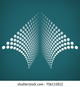 Abstract vector geometric element consisting of circles with distortion effect