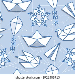 Abstract vector geometric elements seamless pattern background
