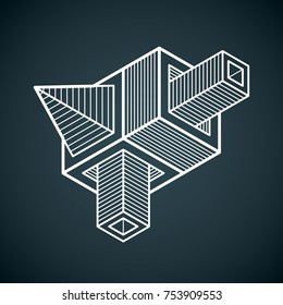 Abstract vector geometric form, 3D creative shape.
