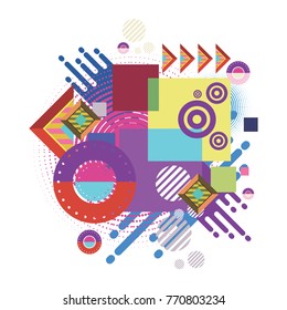 abstract Vector of geometric forms. Modern info banner abstract backgrounds for poster, message presentations or identity layouts. Graphic template and ideas. pop art color.