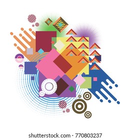 abstract Vector of geometric forms. Modern info banner abstract backgrounds for poster, message presentations or identity layouts. Graphic template and ideas. pop art color.