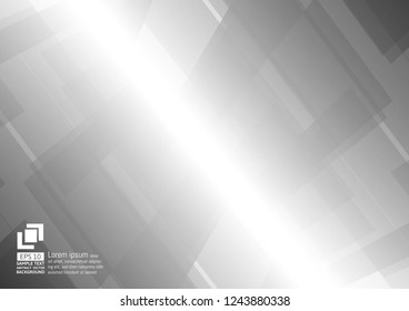 Abstract vector geometric gray and white color background with copy space