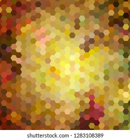 abstract vector geometric hexagon background - yellow and orange