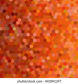 abstract vector geometric hexagon background - red and orange