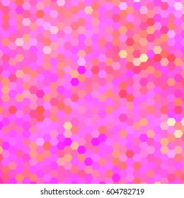 abstract vector geometric hexagon background - magenta and red