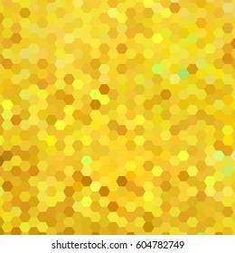 abstract vector geometric hexagon background - yellow and brown
