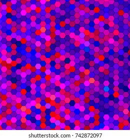 abstract vector geometric hexagon background - red and blue