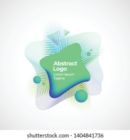 Abstract Vector Geometric Liquid Banner, Emblem or Logo Template. Creative Decoration for Backgrounds or Posters. Isolated.