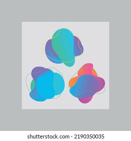 Abstract vector. Geometric liquid forms. Template bagdes. Modern design. Dynamic fluid banners shapes. Minimal curvy design. Various colors modern template.Vector shapes