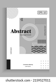 Abstract  vector geometric monochrome poster.