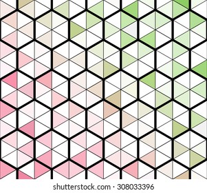 Abstract vector geometric mosaic background of hexagons and triangles