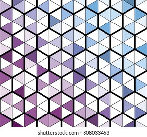 Abstract vector geometric mosaic background of hexagons and triangles