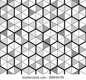 Abstract vector geometric mosaic background of hexagons and triangles