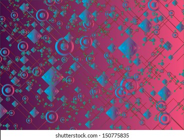 Abstract Vector Geometric on vibrant Gradient Color Background