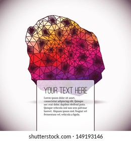 Abstract vector geometric pattern background. Triangle background. Design template for banner, annual report cover, book cover, business card. Vector illustration from many shapes with text area.