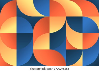 Abstract vector geometric pattern, background design in Bauhaus style, for web design, business card, invitation, poster, cover, textile print.