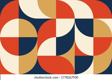 Abstract vector geometric pattern, background design in Bauhaus style, for web design, business card, invitation, poster, cover, textile print.