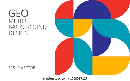 Abstract vector geometric pattern, background design in Bauhaus style, for web design, business card, invitation, poster, cover.