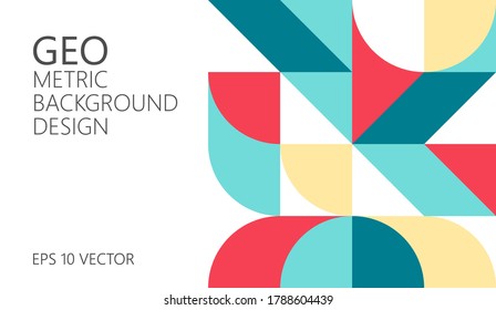 Abstract vector geometric pattern, background design in Bauhaus style, for web design, business card, invitation, poster, cover.