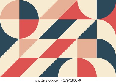 Abstract vector geometric pattern, background design in Bauhaus style, for web design, business card, invitation, poster, cover.