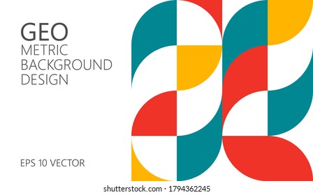 Abstract vector geometric pattern, background design in Bauhaus style, for web design, business card, invitation, poster, cover.