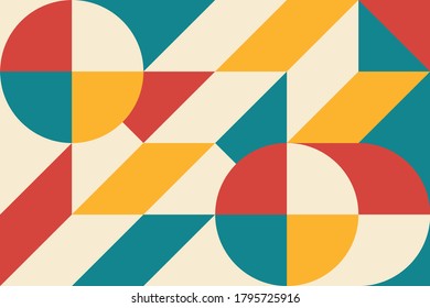 Abstract vector geometric pattern, background design in Bauhaus style, for web design, business card, invitation, poster, cover.