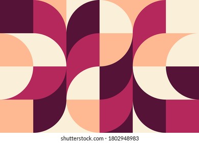Abstract Vector Geometric Pattern, Background Design In Bauhaus Style, For Web Design, Business Card, Invitation, Poster, Cover.