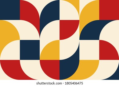 Abstract vector geometric pattern, background design in Bauhaus style, for web design, business card, invitation, poster, landing page, cover.