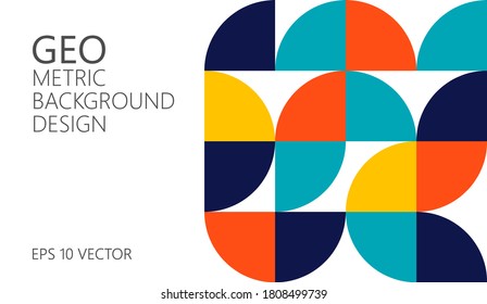 Abstract vector geometric pattern, background design in Bauhaus style, for web design, business card, invitation, poster, landing page, cover.