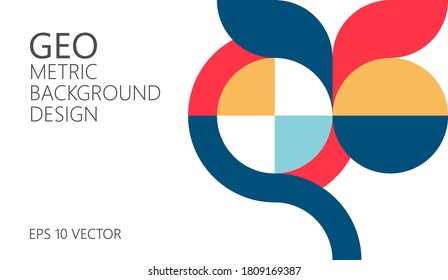 Abstract vector geometric pattern, background design in Bauhaus style, for web design, business card, invitation, poster, landing page, cover.