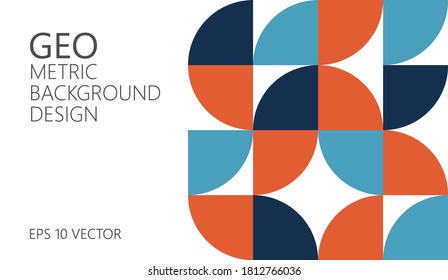 Abstract vector geometric pattern, background design in Bauhaus style, for web design, business card, invitation, poster, landing page, cover.