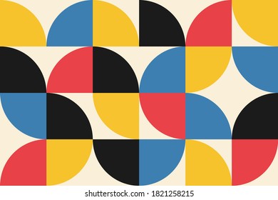 Abstract vector geometric pattern, background design in Bauhaus style, for web design, business card, invitation, poster, landing page, cover.