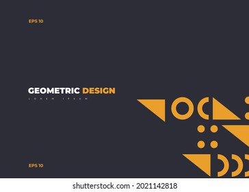Abstract vector geometric pattern, background design in Bauhaus style, for web design, business card, invitation, poster, landing page, cover.