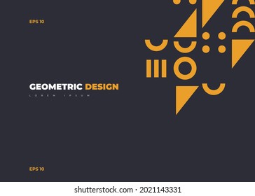 Abstract vector geometric pattern, background design in Bauhaus style, for web design, business card, invitation, poster, landing page, cover.