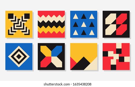 Abstract vector geometric pattern design in Bauhaus style