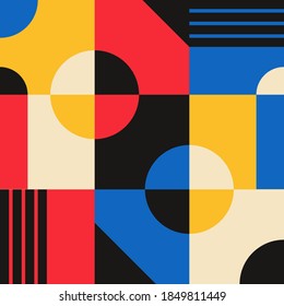 Abstract vector geometric pattern design in Bauhaus style