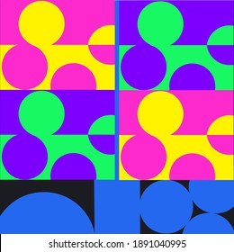 Abstract vector geometric pattern design in Bauhaus style