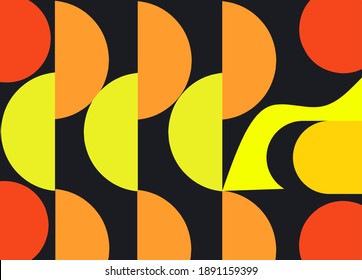 Abstract vector geometric pattern design in Bauhaus style