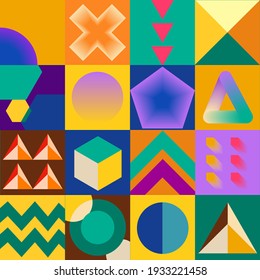 Abstract vector geometric pattern design in Neo Geo style.colorful geometric pattern background.Circle pattern design geometric style vector graphic trend NEO GEO.abstract geometric backdrop,EPS10