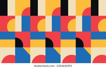 Abstract vector geometric pattern design in Bauhaus style ilustration.