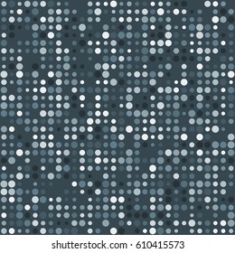 Abstract vector geometric pattern with dots on gray background. Modern halftones graphic design with circles of different size arranged and shade in lines.