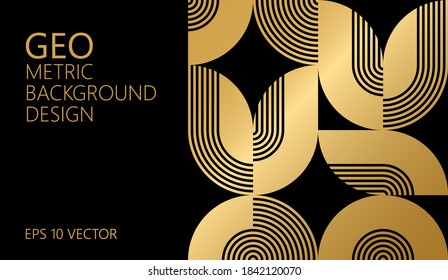 Abstract vector geometric pattern, golden background design, for web design, business card, invitation, poster, landing page, cover.
