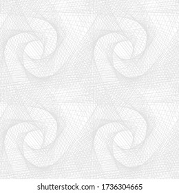 Abstract vector geometric pattern. Gray endless lines isolated on white background. Spiraling monochrome image. Light stock tangled striped illustration for wallpaper, wrapping paper, prints, clothes