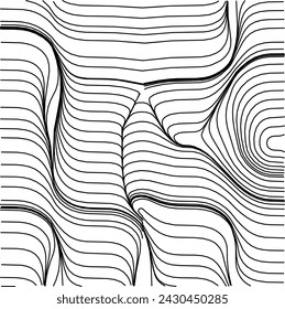 Abstract Vector Geometric Pattern with Radial Lines and Optical Illusion